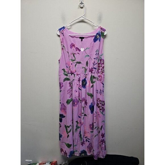 Talbots Dresses & Skirts - Talbots Tropical Floral Sleeveles Dress Womens Size 14 Fit Flare Lined New